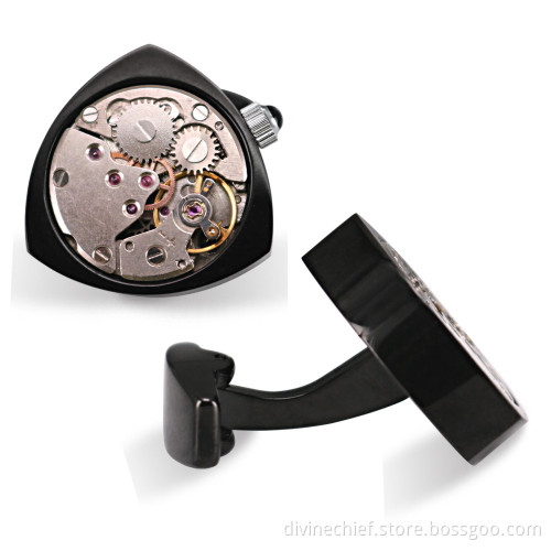 Novelty Peach Heart Men's Shirt Cufflinks Factory Wholesale Mechanism Cufflinks Movement Cufflinks WM-831A